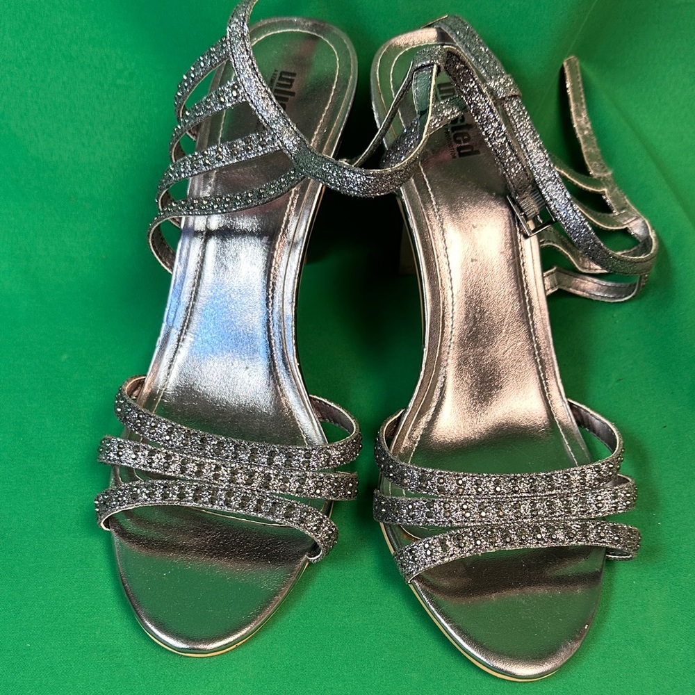 Unlisted Silver Glitter Strappy Heels